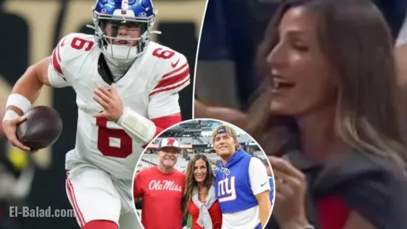 Jaxson Dart’s Mom Celebrates Giants Rookie QB’s Consecutive Touchdowns