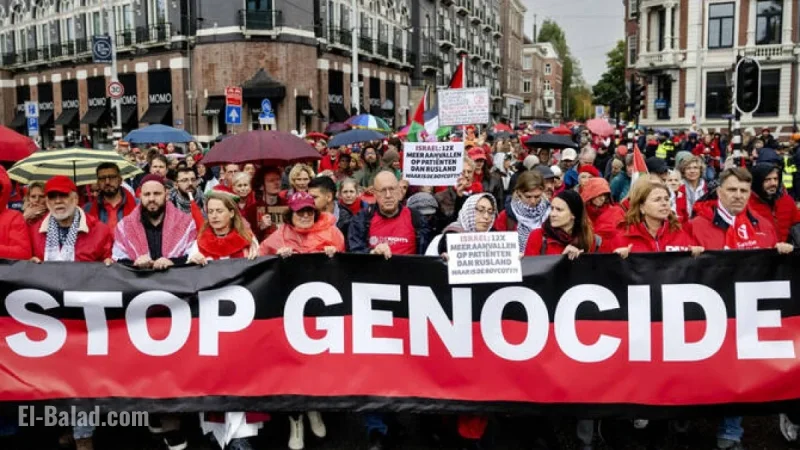 Tens of Thousands Join Amsterdam’s “Red Line” Protest Urging End to Gaza War