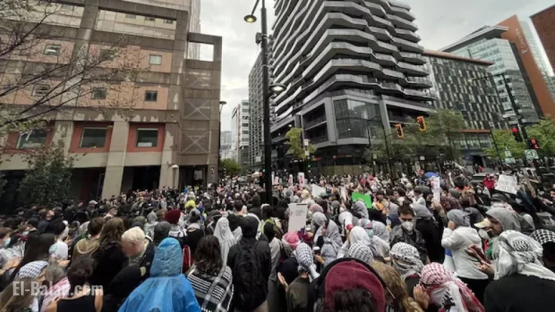 Large Police Presence at Pro-Palestinian Protest Outside Concordia University