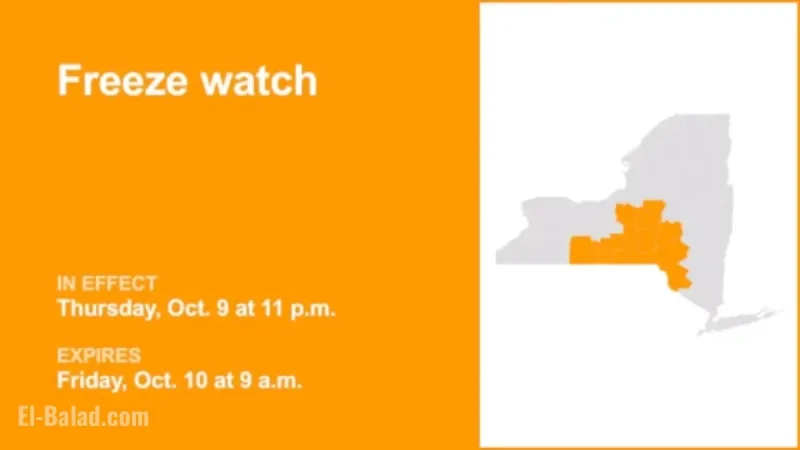 Freeze Watch Announced for Central NY on Thursday and Friday