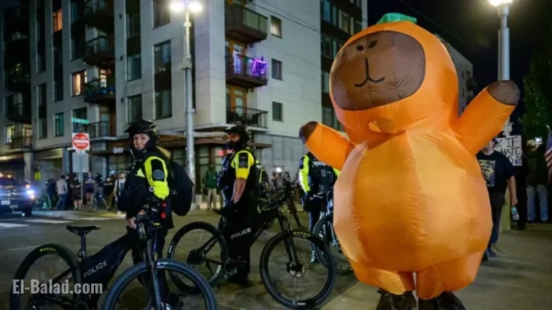 Portland Protesters in Costume Challenge ‘War Zone’ Label