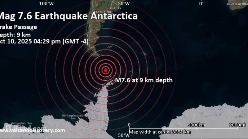 Drake Passage earthquake now: powerful M7.6–7.8 jolt shakes waters off South America, tsunami threat lifted
