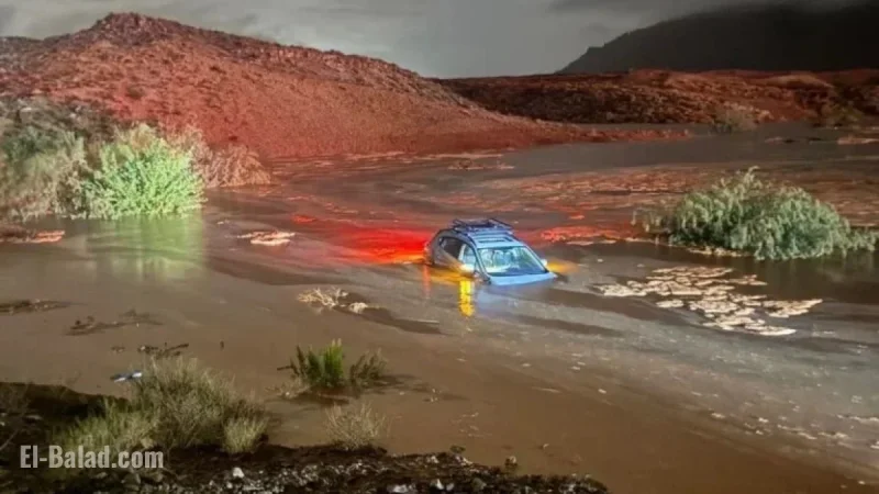 Rescuers Save Driver from Flooded Car in Southern Utah Rains