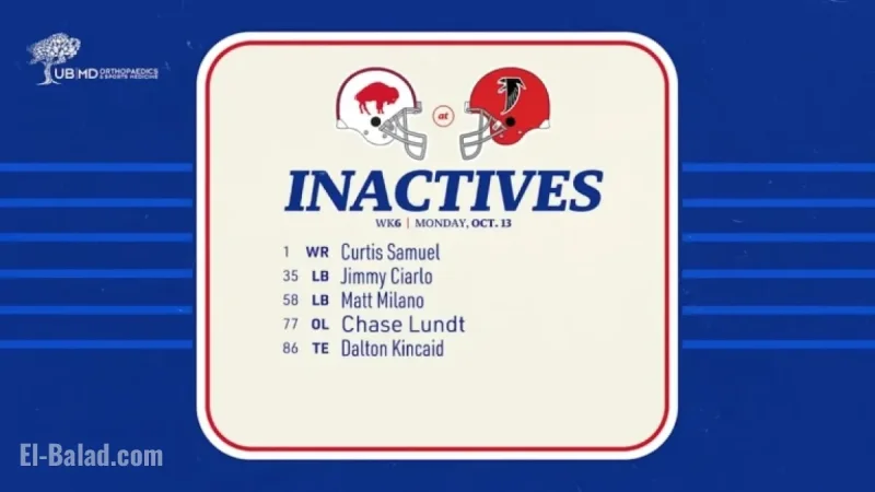 Bills List TE Dalton Kincaid Among Inactives Against Falcons