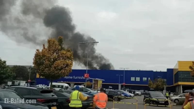 Firefighters Battle Blaze at Wembley IKEA Store