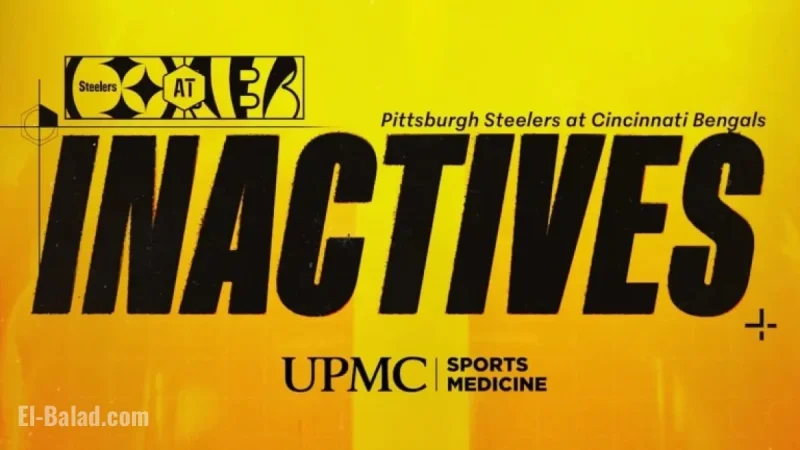 Steelers Announce Inactive Players for Week 7 Against Bengals