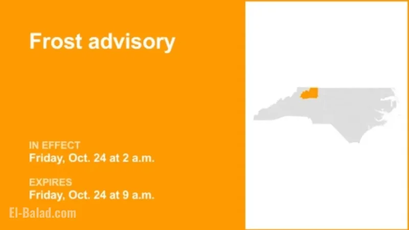 Frost Alert for North Carolina Friday: Temperatures Plummet to 31°F