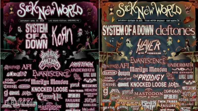 Sick New World Fest 2026: System of a Down, Deftones, Slayer, Korn Rock Vegas & Texas