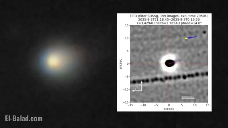 Comet 3I/ATLAS Fires Sunward Jet in Stunning Telescope Image