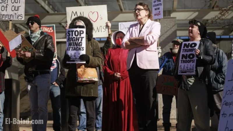Protesters Rally During Homeland Security Secretary Noem’s Minnesota ICE Briefing