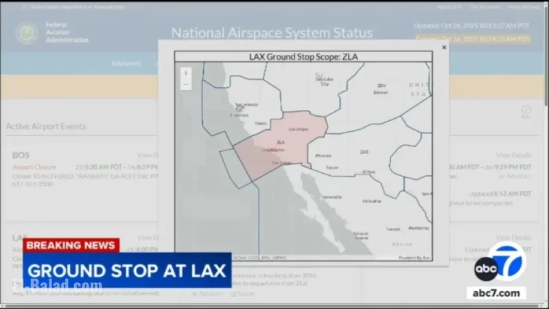 FAA Reports LAX Ground Stop Amid Staffing Issues