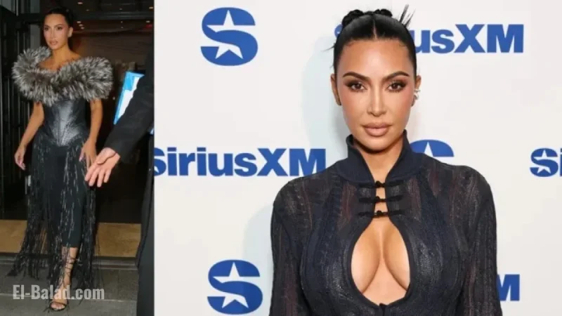 Kim Kardashian Stuns in Plunging Knit Set and Vintage Couture in NYC