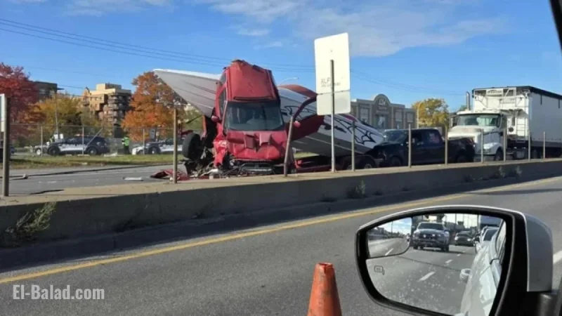 Montreal Truck Collision Disrupts Highway 25 Traffic