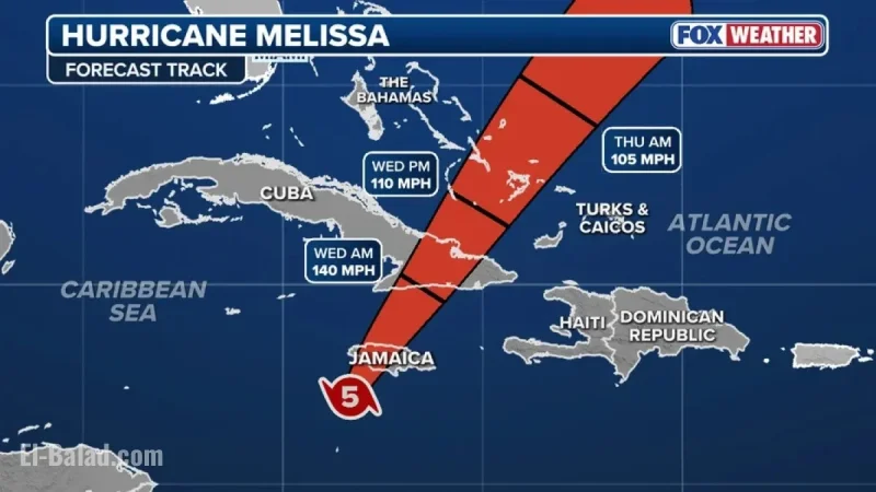 Hurricane Melissa track today: eye crossed Jamaica, accelerates northeast toward eastern Cuba, the Bahamas, and near Bermuda