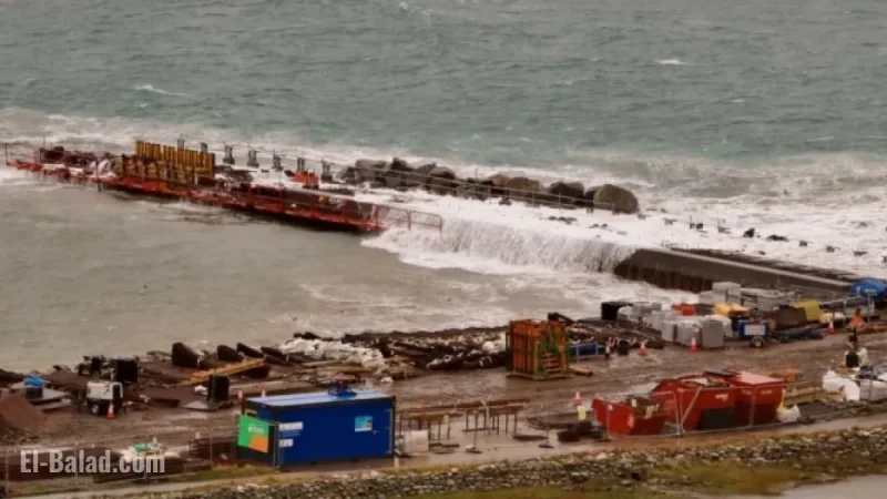 Grutness Pier Damaged by Severe Council Storm