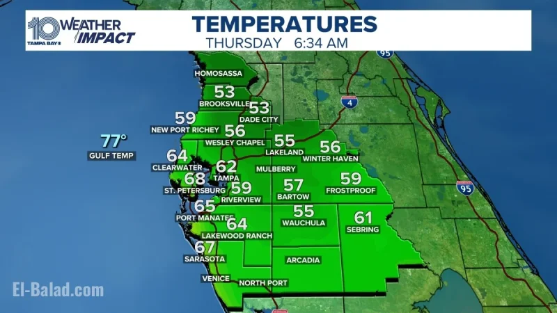 Tampa weather this week: cool mornings, sun-drenched afternoons, brief shower chance Monday