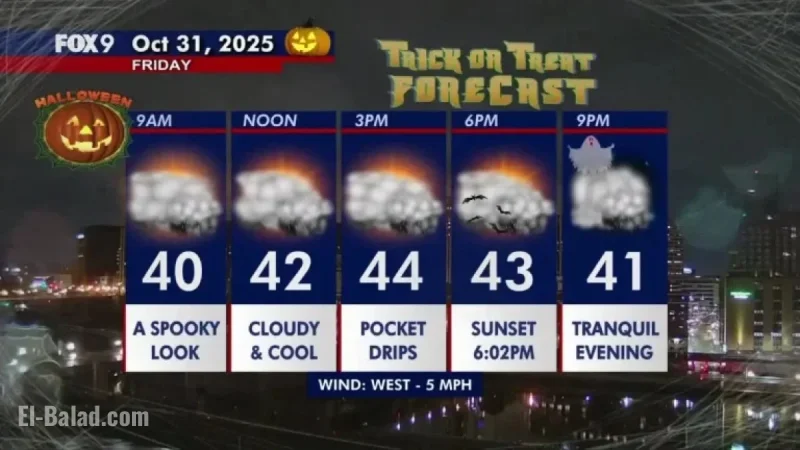 Cool and Damp Halloween Expected in Minnesota Weather Forecast