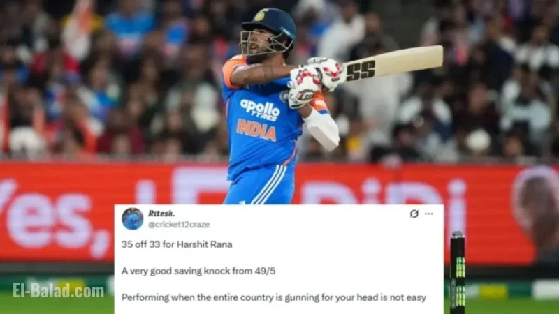 Fans Praise Harshit Rana’s Resilient 35 in AUS vs IND 2025 T20I