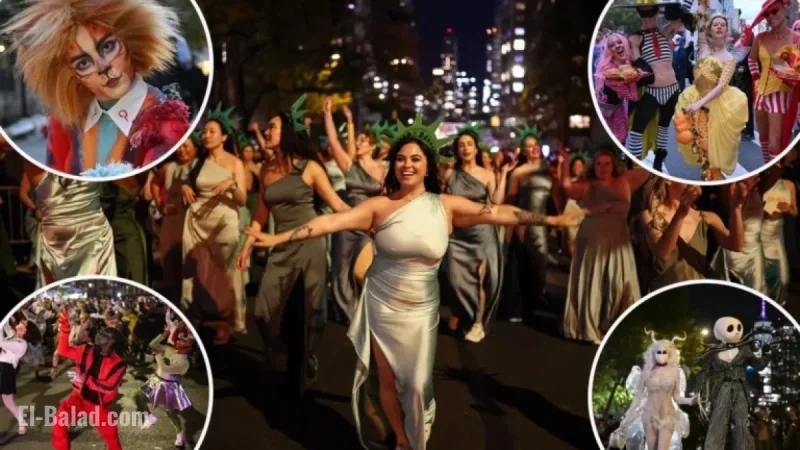 Costumed Revelers Celebrate with Enthusiasm