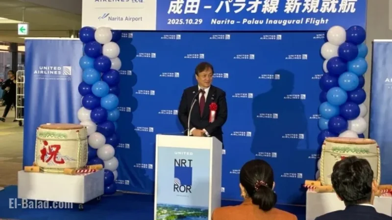 Minister HORII Inaugurates Direct Flight to Palau in Ceremony