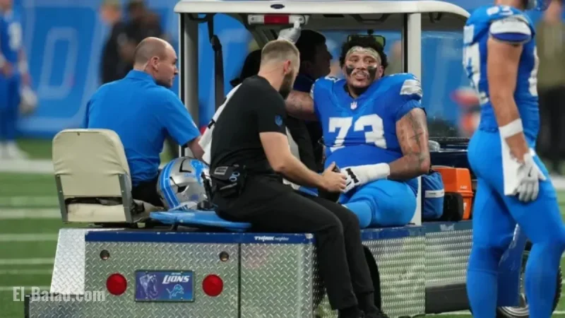 Lions Lineman Injured, Carted Off During Vikings Game