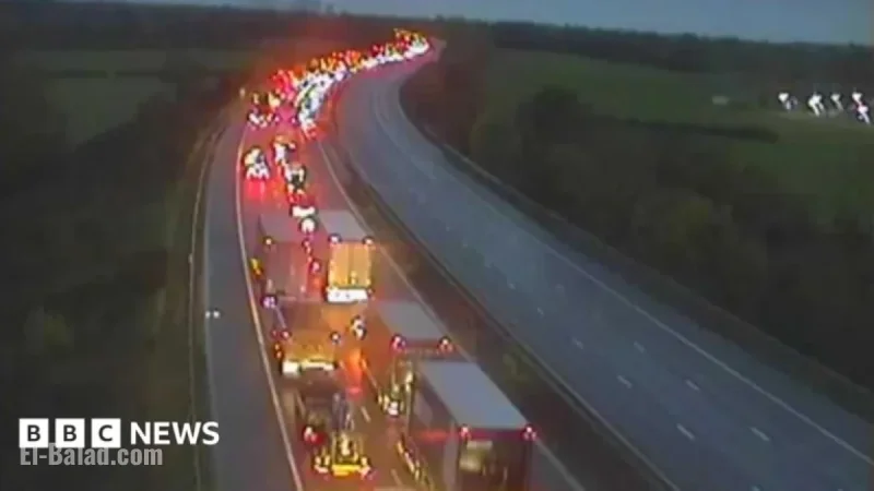 Lorry Crash Ignites Fire, Closes M1 in Leicestershire