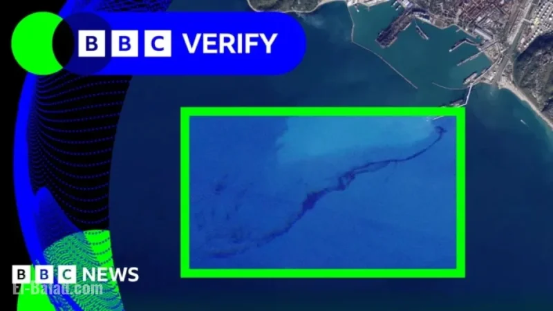 Satellite Image Reveals Oil Spill Post-Russian Port Attack