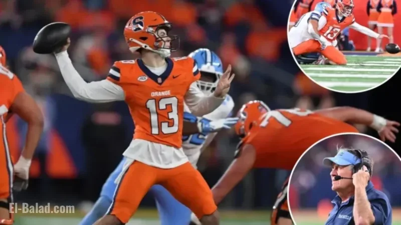 Syracuse’s Prized Lacrosse Recruit QB Falters in Bill Belichick-UNC Showdown