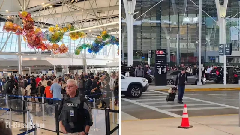TSA Lines Stretch Outside Terminal E at Bush Intercontinental Airport