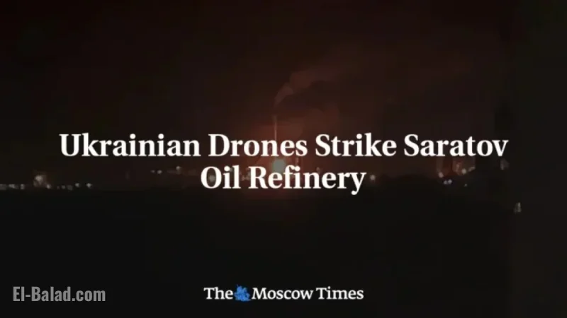 Ukrainian Drones Target and Hit Saratov Oil Refinery