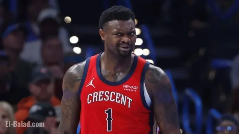 Pelicans’ Zion Williamson Out for at Least a Week with Hamstring Injury