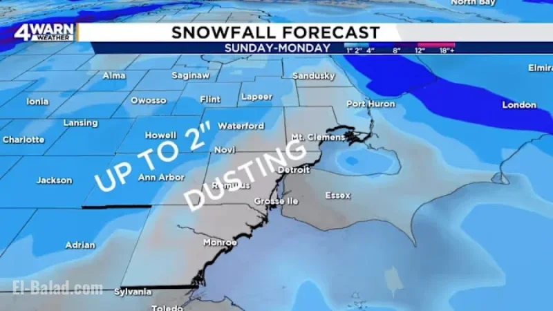 Expected Snowfall in Metro Detroit This Weekend