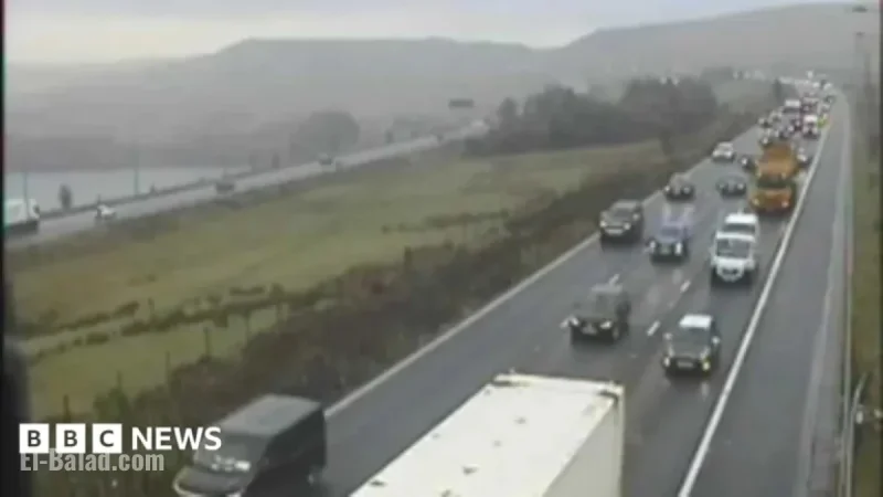 Fuel Spill from Crash Delays Traffic on M62