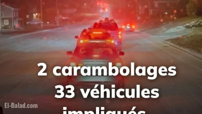 New Details: Two Quebec Pileups Involving 33 Vehicles