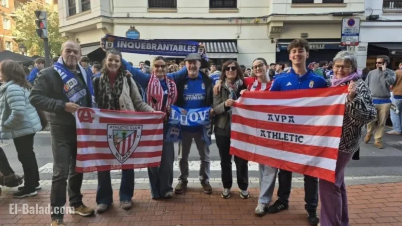 Oviedo Fans Paint Bilbao Blue Ahead of Clash with Athletic