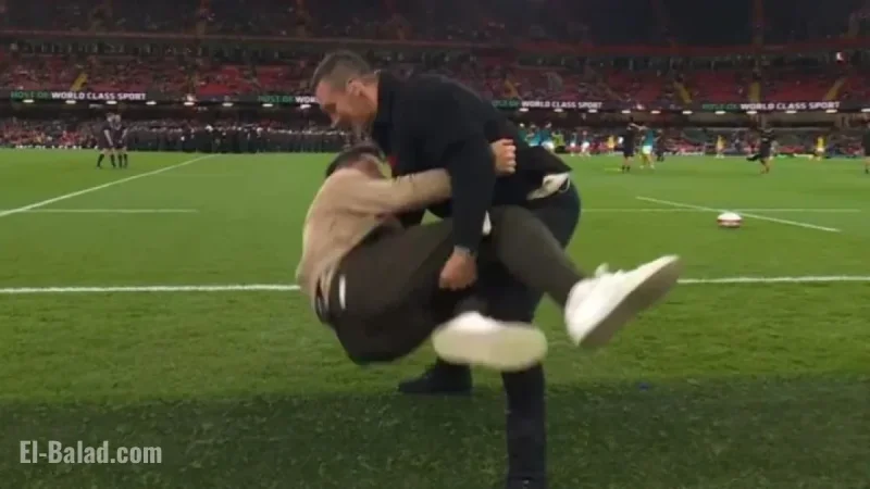 Sam Warburton Floors TV Host Gethin Jones in Hilarious Moment