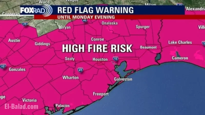 Southeast Texas Faces Fire and Freeze Warnings Amid Houston Weather Alert