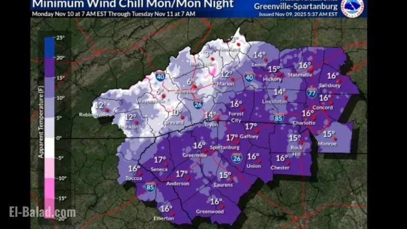 Charlotte Faces Freeze Warning as 16-Degree Wind Chills Loom