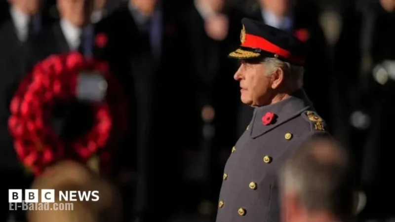 King Observes Two-Minute Silence at Cenotaph Ceremony