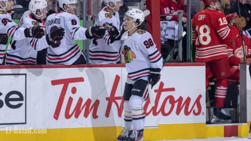 Bedard Scores Again as Blackhawks Secure Third Consecutive Win Over Red Wings