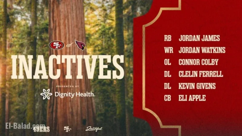 Ferrell Sidelined, Lenoir to Play: Week 11 Inactives for 49ers vs. Cardinals