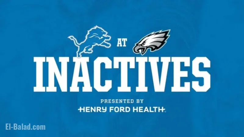 Lions vs. Eagles: Inactive Players Announced