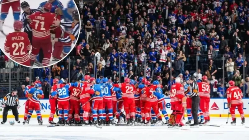 Rangers Goalie Incites Benches-Clearing Brawl with Red Wings Post-Game