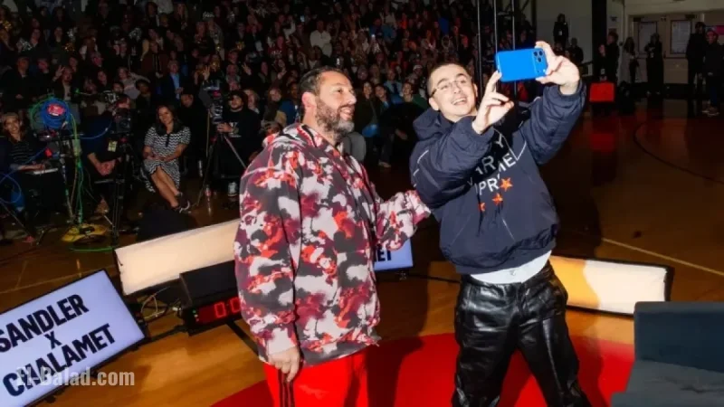 Timothée Chalamet and Adam Sandler Discuss Careers, Play Basketball