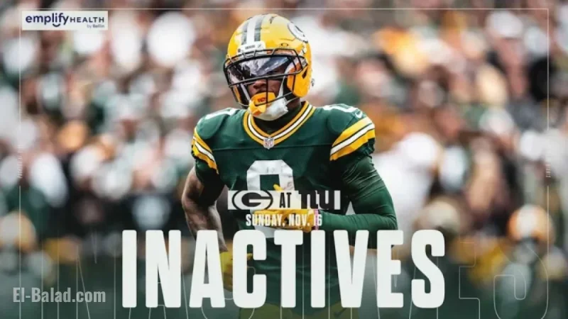 WR Matthew Golden Active for Packers-Giants Clash: Inactive List Announced