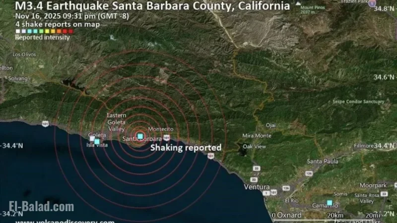 Possible Earthquake Hits Near Santa Barbara, California