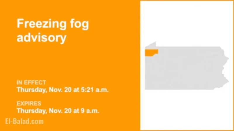 Crawford County Faces Freezing Fog Advisory, Half-Mile Visibility Until Thursday
