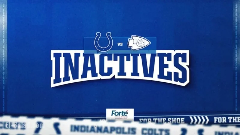 Colts Reveal 5 Inactive Players for Week 12 Against Chiefs