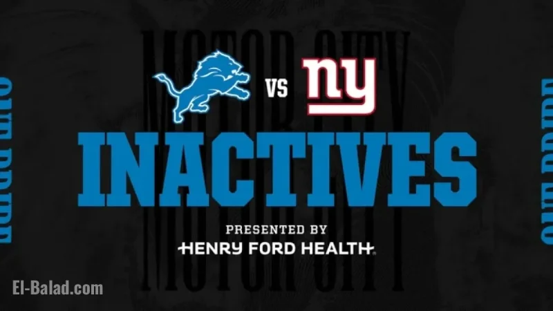 Lions vs. Giants: Key Inactives Announced
