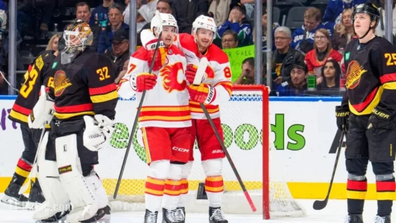 Flames Dominate Canucks with Five Unanswered Goals for Third Consecutive Win